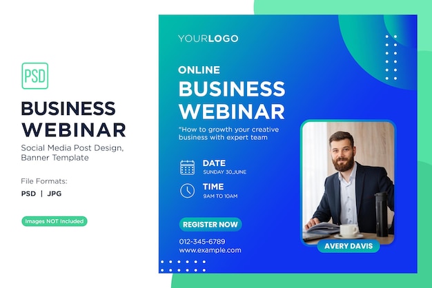 Business Webinar Przedsiębiorcze Myślenie Warsztaty Banner Design Template