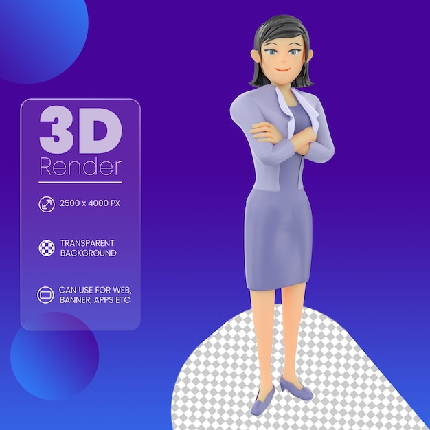 Деловая женщина 3d иллюстрация