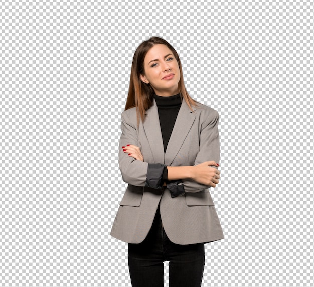 PSD business woman smiling