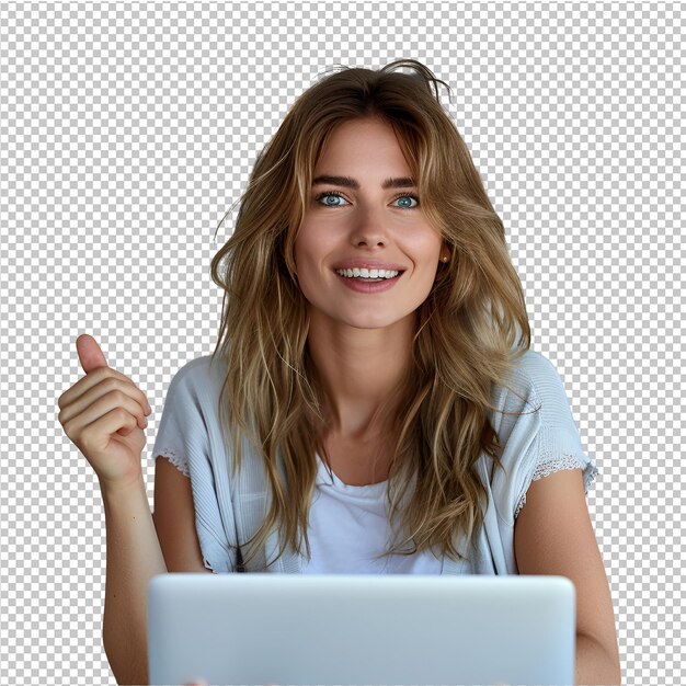 PSD business woman working laptop