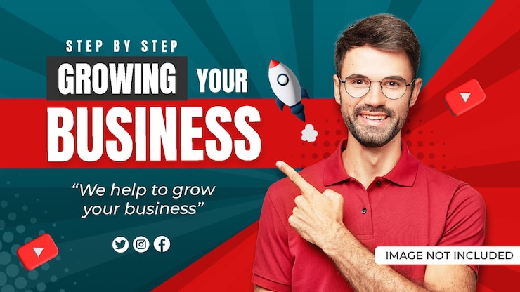 PSD business youtube thumbnail design template