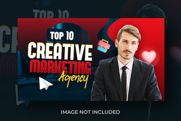 PSD business youtube thumbnail design template