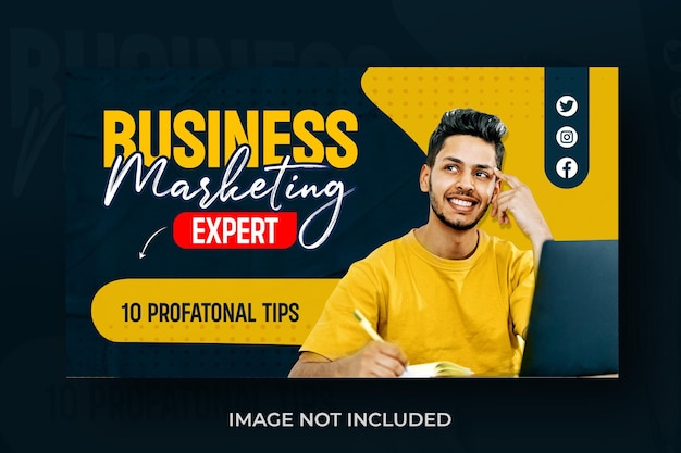 PSD business youtube thumbnail design template