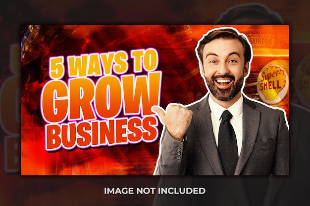 PSD business youtube thumbnail design template