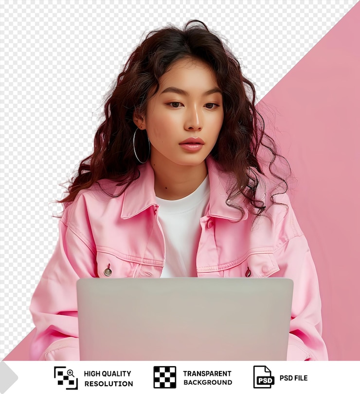 PSD a businessamn with a laptop working and looking involved png