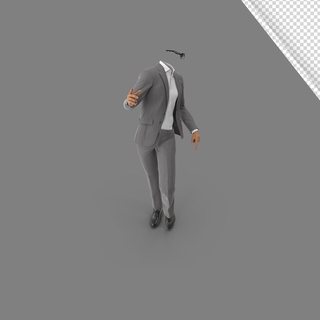 顔のないビジネスマン3Dキャラクター