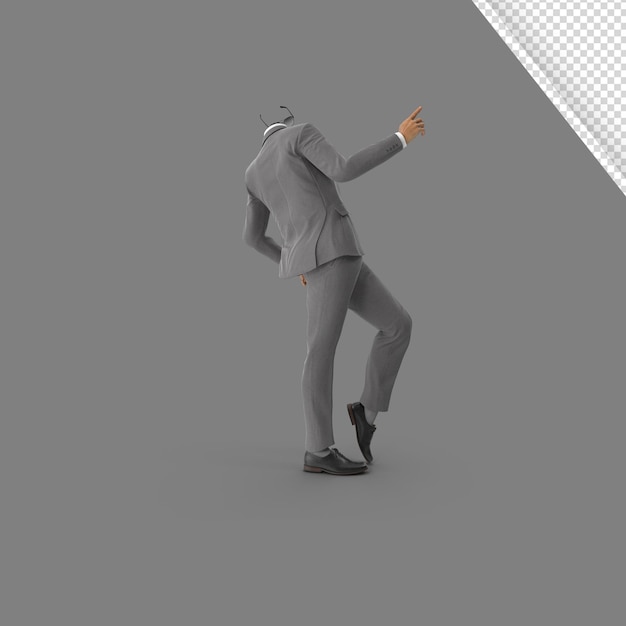 PSD businessman 3d character without face