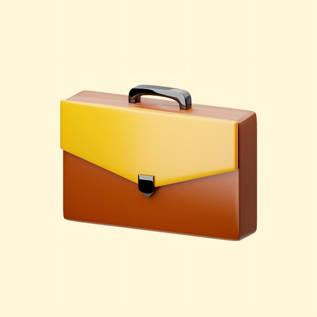 Businessman briefcase icon 3d render png