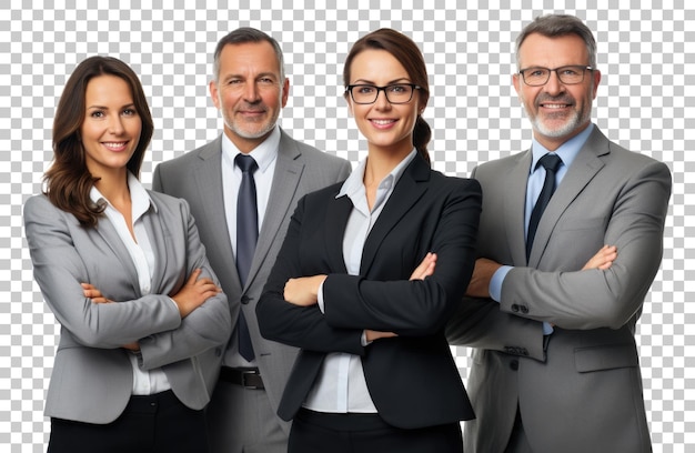 PSD businessman and businesswoman team isolated on transparent background