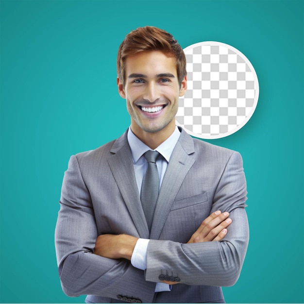 PSD a businessman in coat with confidence posse transparent background