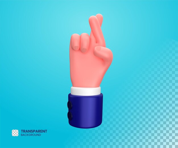 Businessman crossed finger hands gesture sign 3d illustration