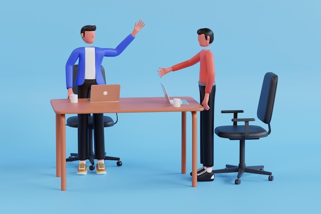 ビジネスマンが交を成功させる 3D イラスト