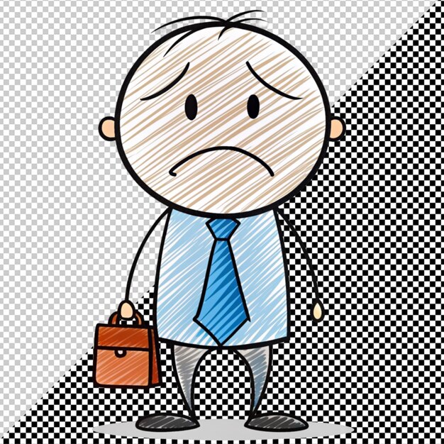 PSD businessman feeling sad vector on transparent background