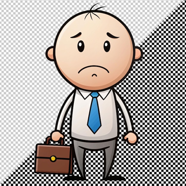 PSD businessman feeling sad vector on transparent background