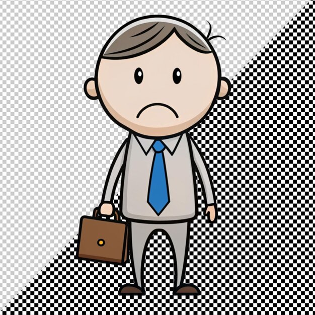 PSD businessman feeling sad vector on transparent background