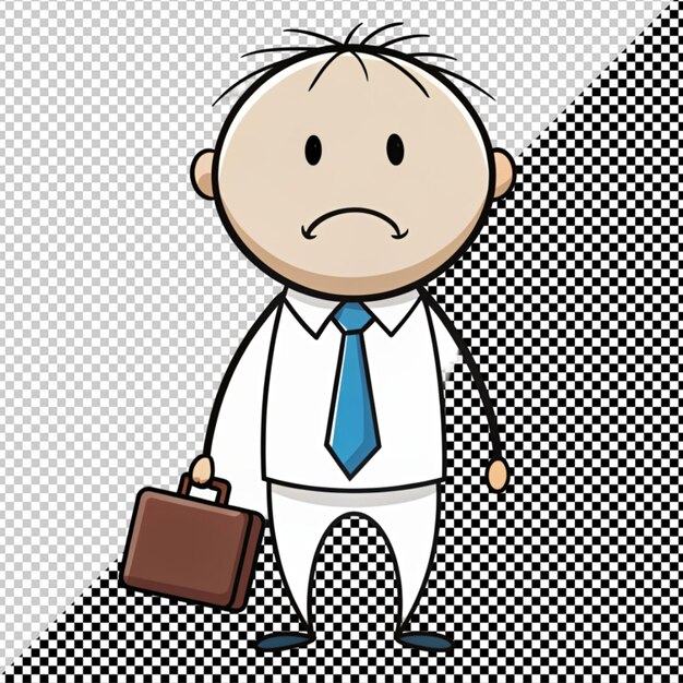 PSD businessman feeling sad vector on transparent background