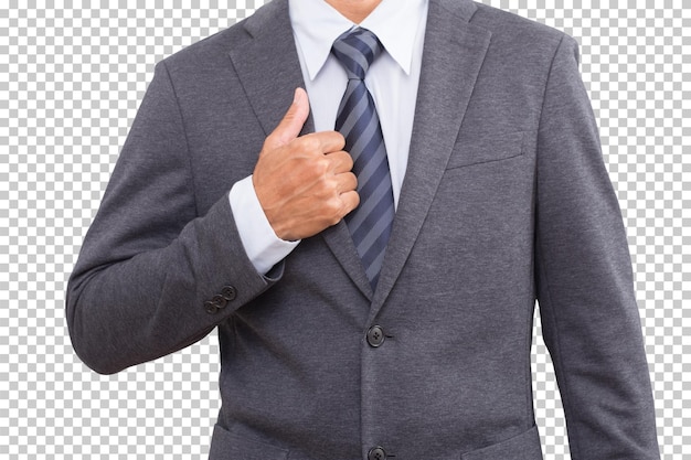 Businessman hand grab his suit