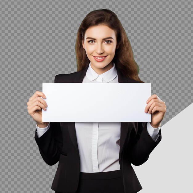 PSD businessman holding placard png isolated on transparent background