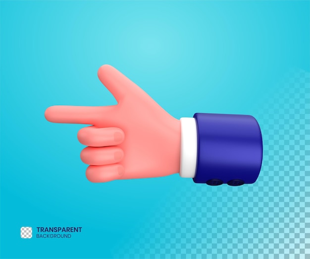 Businessman left direction showing hand gesture sign 3d illustration