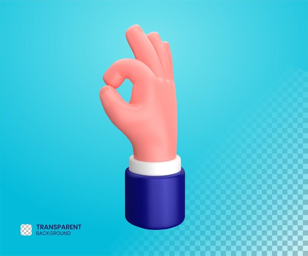 Businessman okay hand gesture 3d illustration