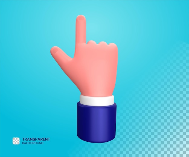 Businessman pointing hand gesture 3d illustration