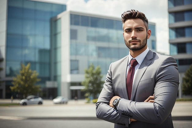 PSD businessman pointing