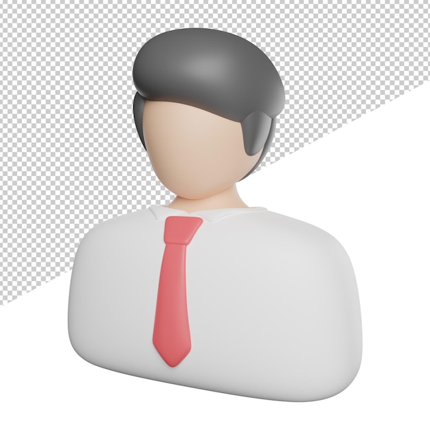 Businessman strategy speci side view 3d rendering icon illustration avatar on transparent background