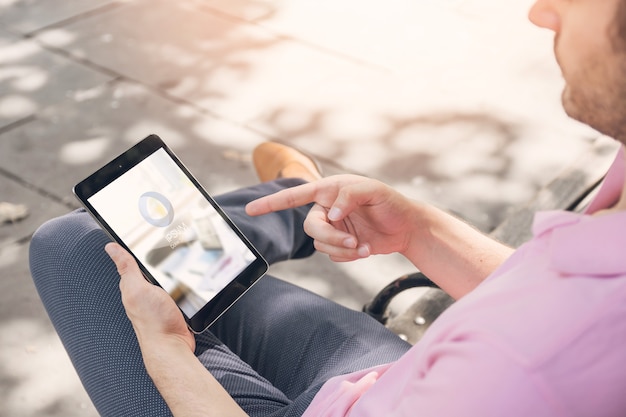 Businessman using tablet mockup