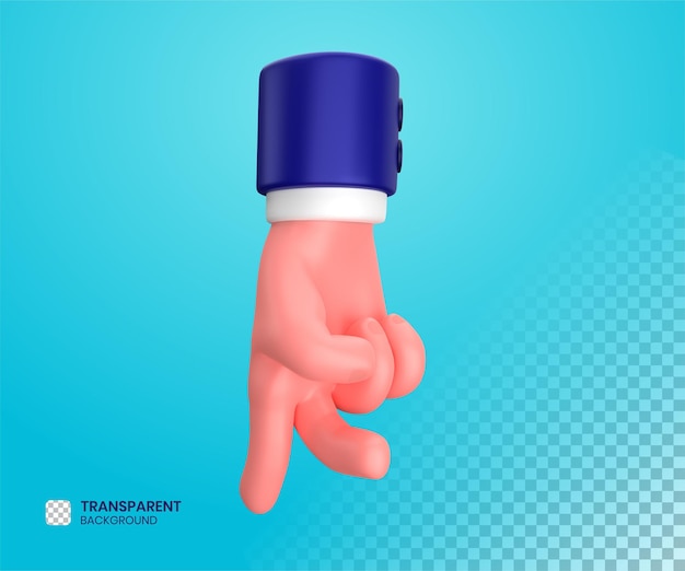 PSD businessman walk finger hand gesture 3d illustration