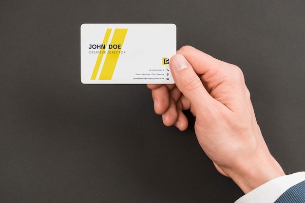 PSD businessman with business card mockup