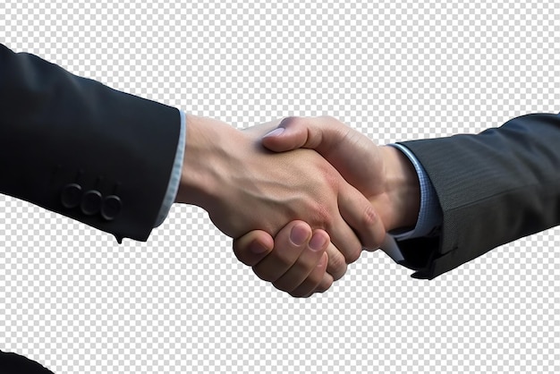 Businessmen making handshakes isolated on a transparent background