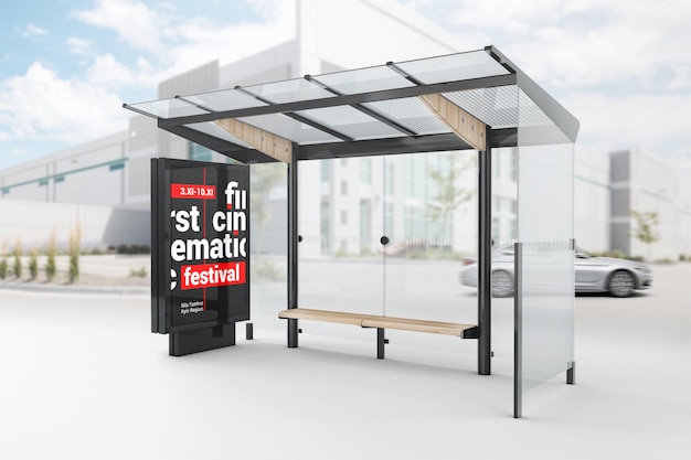 PSD busstop lightbox mockup