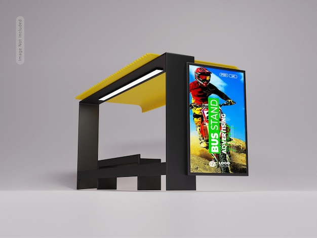 PSD busstop, shelter banner mockup