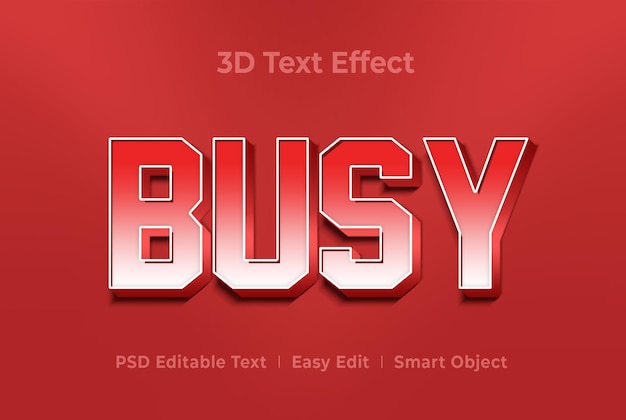 Busy 3d Text Style Effect Mockup Template Premium