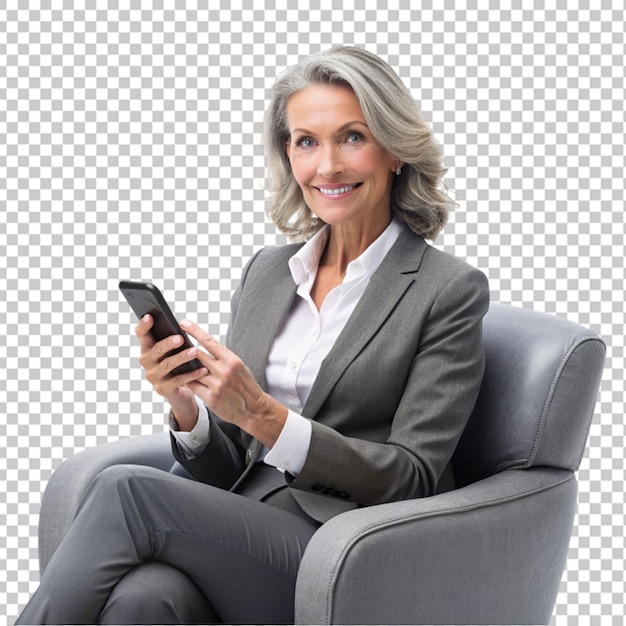 PSD busy beautiful mature middle aged business woman