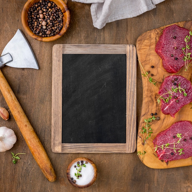 Butcher shop mock-up flat lay