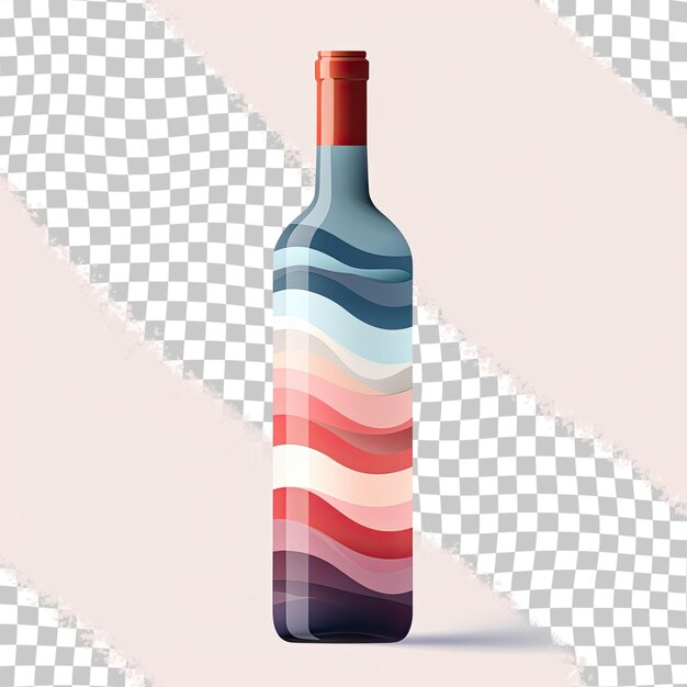 PSD butelka do wina z przezroczystym tłem