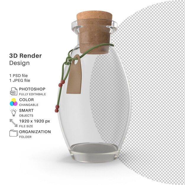 PSD butelka modelowanie 3d plik psd realistyczna butelka