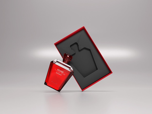 PSD butelka perfum z makietą logo