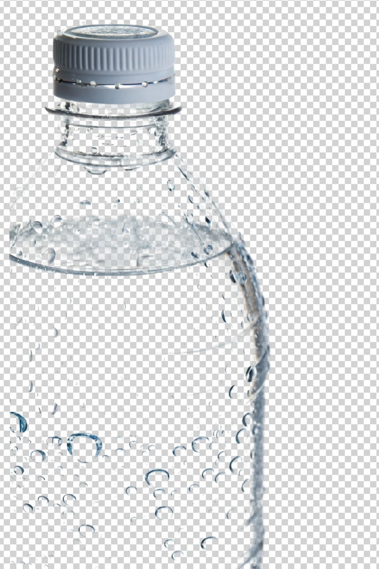 Butelka wody PSD plik źródłowy format PNG HD close up duży rozmiar wolny cięcie edytowalny materiał projektowy