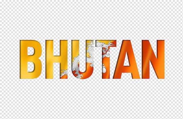 Buthan flag text font