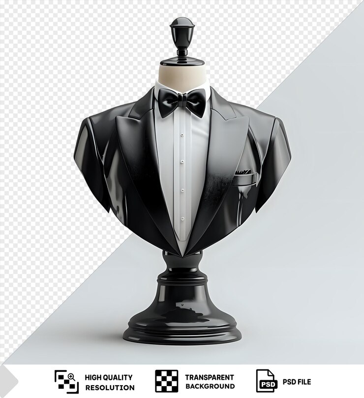 PSD butler torso dressed in tux isolated on isolated background png psd