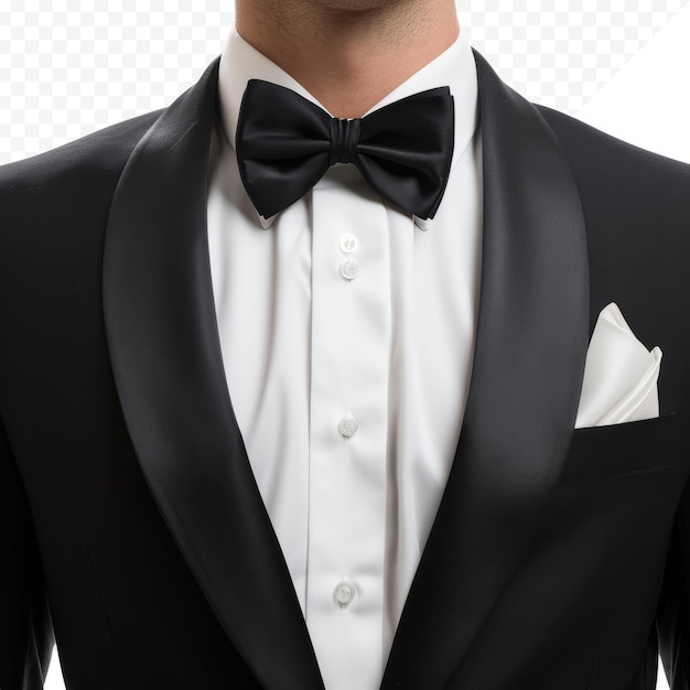 PSD butler torso dressed in tux isolated on white