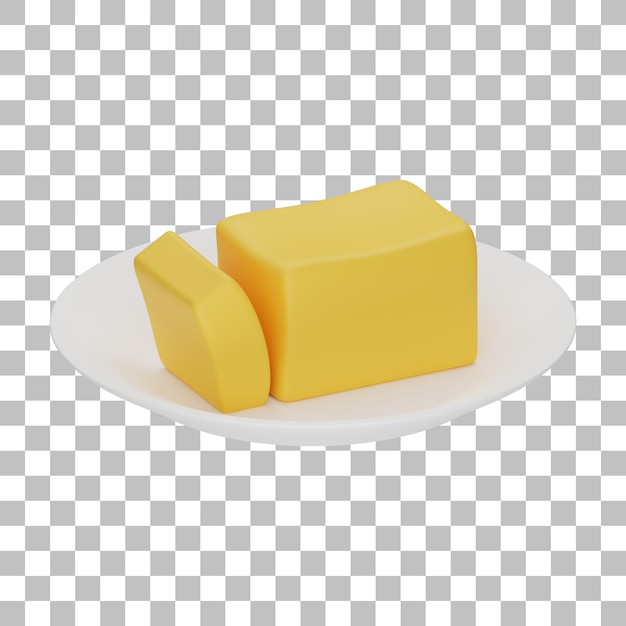 Butter 3D Illustration