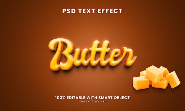 PSD butter 3d style text effect