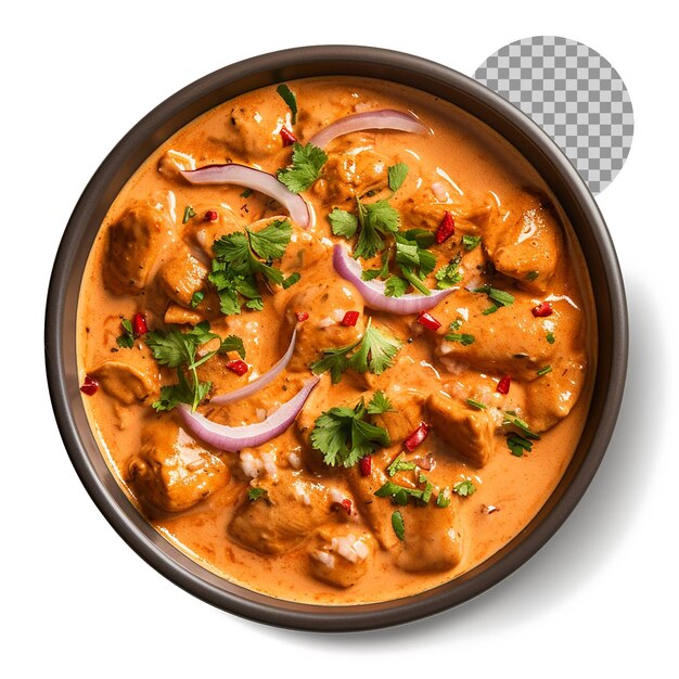 PSD butter chicken on transparent background