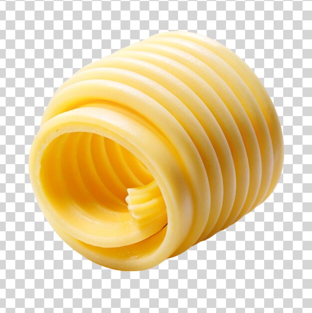 Butter curl or roll isolated on transparent background