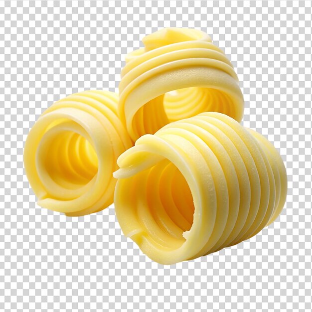 Butter curls rolled isolated on transparent background