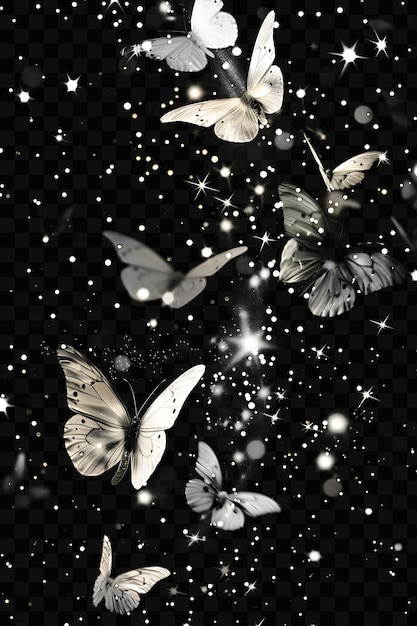 Butterflies are flying in the sky and the stars are from the stars