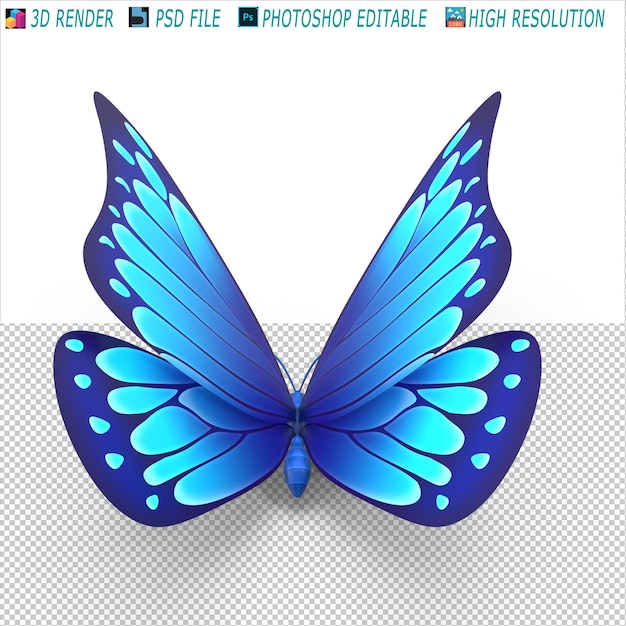 PSD butterfly 3d modeling psd-bestand